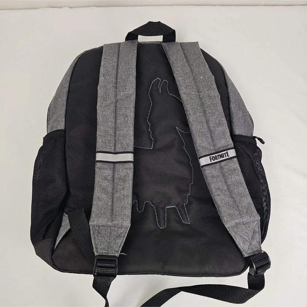Fortnite Kids Backpack Gray Black Llama School Book Bag Epic Games 2024